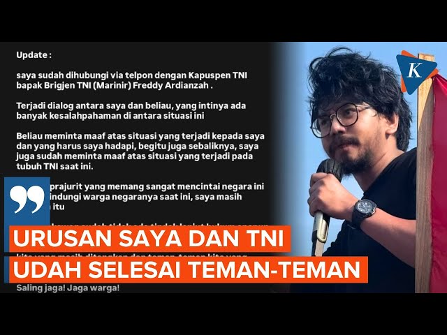 Sempat Akan Dilaporkan, Ferry Irwandi Sebut TNI Sudah Minta Maaf