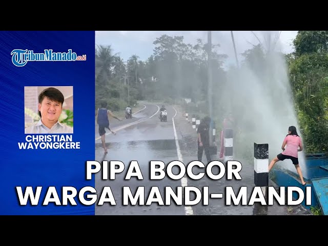 Pipa Induk Bocor di Desa Maen, Anak-anak Asik Mandi dan Warga Prihatin