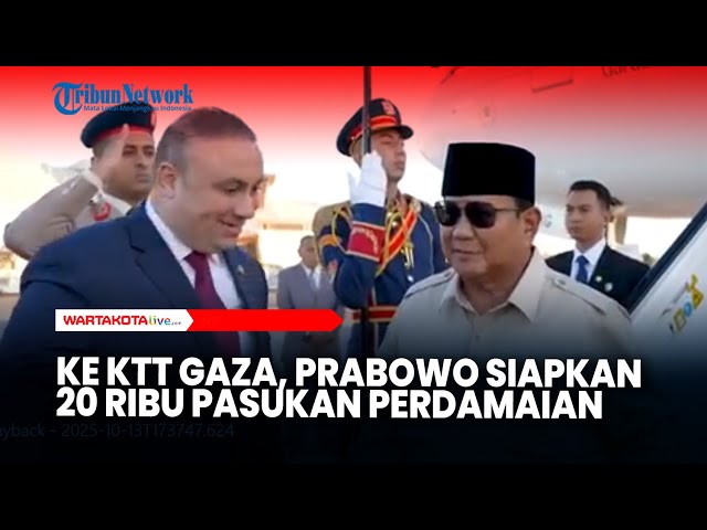 Berangkat ke KTT Gaza, Prabowo Subianto Siapkan 20 Ribu Pasukan Perdamaian