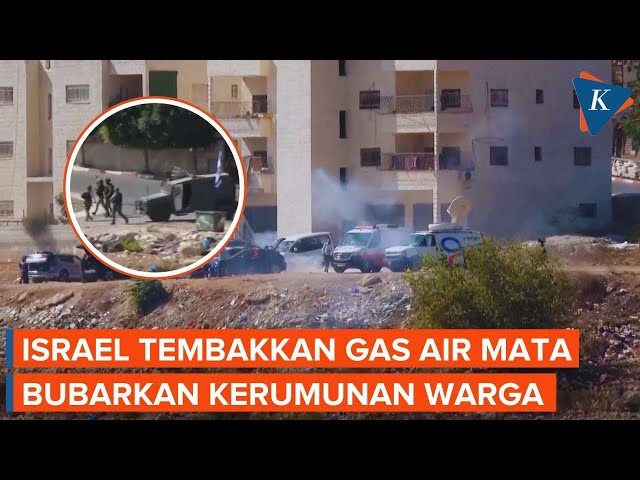 Detik-detik Israel Tembakkan Gas Air Mata ke Kerumunan di Tepi Barat