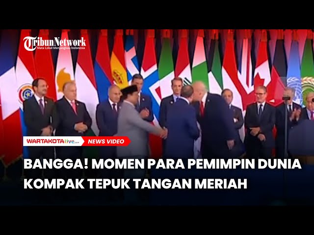 Bangga! Momen Para Pemimpin Dunia Kompak Tepuk Tangan Meriah Untuk Prabowo Usai Dipuji Trump