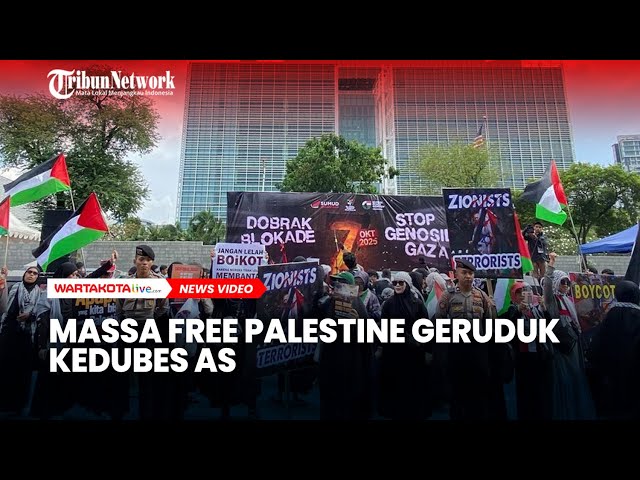 Massa Free Palestine Geruduk Kedubes AS