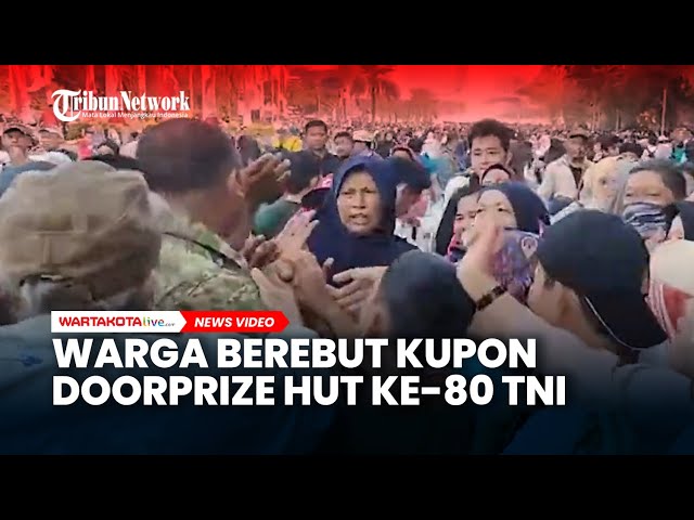 Suasana Riuh di Monas, Warga Berebut Kupon Doorprize HUT ke-80 TNI