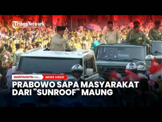 Pimpin Upacara HUT TNI di Monas, Prabowo Sapa Masyarakat dari “Sunroof” Maung
