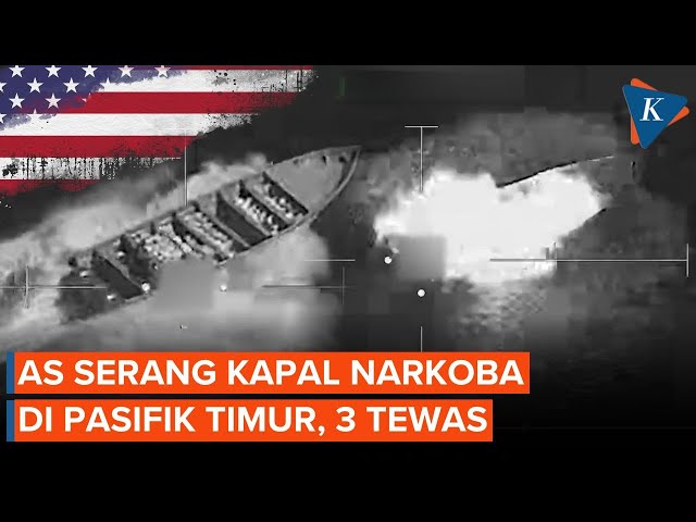 Detik-detik AS Ledakkan Kapal yang Diduga Bawa Narkoba di Pasifik Timur, 3 Orang Tewas
