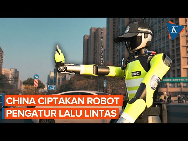 Aksi Robot Pengatur Lalu Lintas Berbasis AI di Hangzhou China