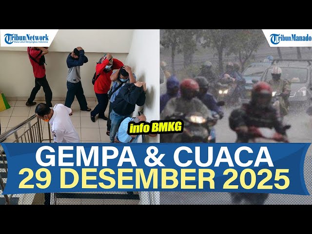 SIAGA INFO BMKG GEMPA DAN CUACA 29 DESEMBER 2025, CEK DI MASING-MASING WILAYAH