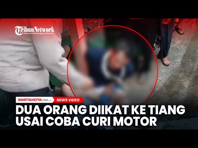 Dua Orang Diikat ke Tiang Usai Tertangkap Basah Coba Curi Motor di Bekasi
