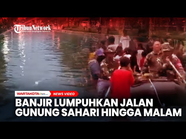 Banjir Kepung Jalan Gunung Sahari Hingga Malam, TNI Turunkan Perahu Karet