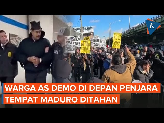 Warga AS Geruduk Penjara New York Tempat Maduro Ditahan