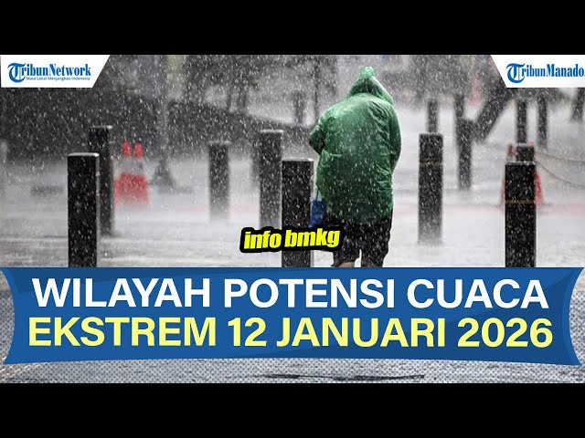 Peringatan Dini Potensi Cuaca Ekstrem 12 Januari 2026, Info BMKG Cek Wilayahmu
