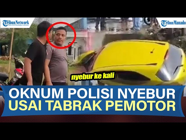 Dugaan Mabuk Usai Tabrak Pemotor, Mobil Polisi Nyebur Kali di Karawang